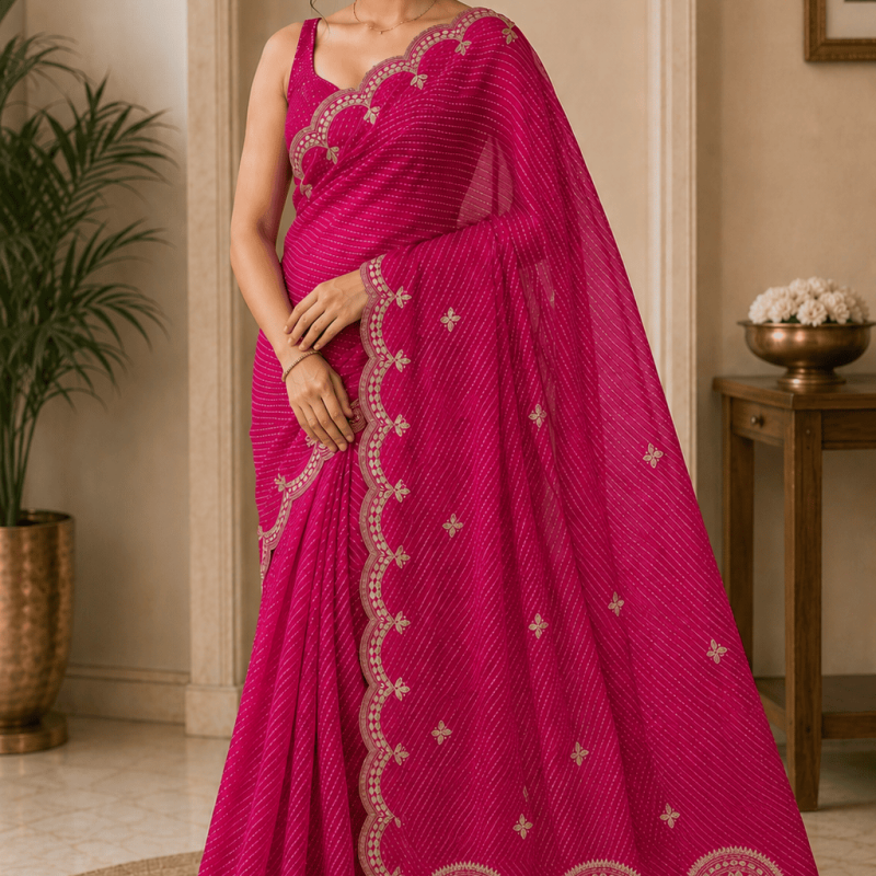Pink Mothda Saree